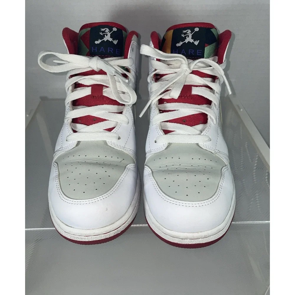 Air‎ Jordan 1 Mid Hare 2015 Bugs Bunny White Silver Red 719554-123 Mens 6.5Y 8W